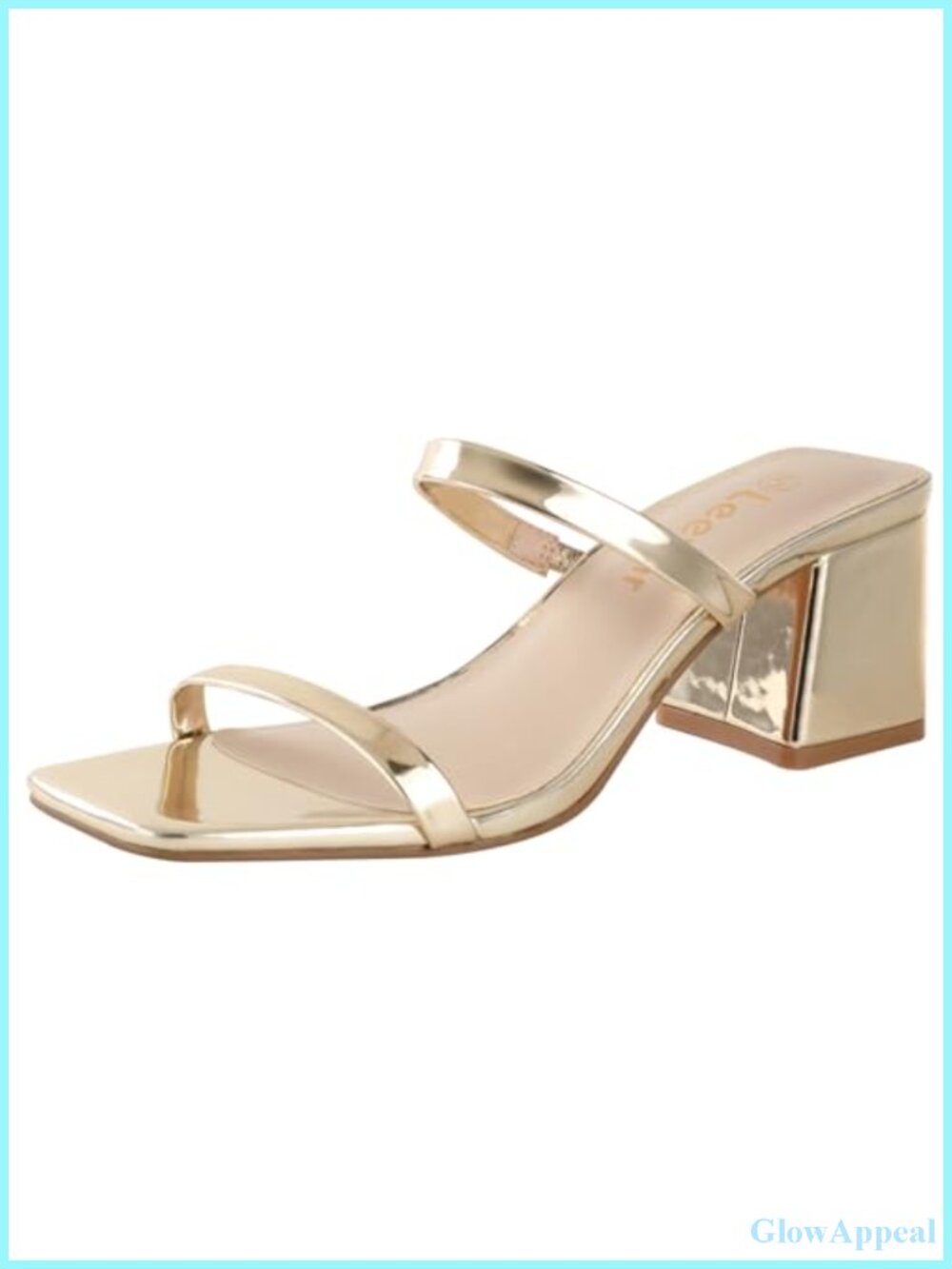 Square Open Toe Strappy Slip On Block Heel Sandals 2.25 Inch